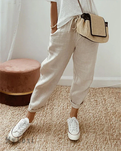 🥳Delivered within 5 working days🥳50K+ SOLD!🦋 Ankle-Length Cotton Linen Pants – Breathable, elegant & kind to skin. High-waisted fit flatters every shape. A little treat for yourself or a thoughtful gift.