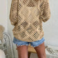 ⏰Last day sale 50% OFF🔥Hot Sale-Womens Bohemian-Inspired Beige Crochet Top with V-Neck