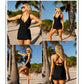 🩱2025 New Type 50% OFF👙Deep V Cross-Back Ruched One-Piece Swimsuit