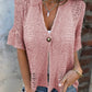 💐Spring Sale- 49% OFF!🔥Women’s Solid One Button Knitted Top
