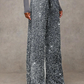 🎄🎁Christmas Sale 50% OFF🥰Women's Sequin Sparkle Wide Leg Pants with Elastic Waistband