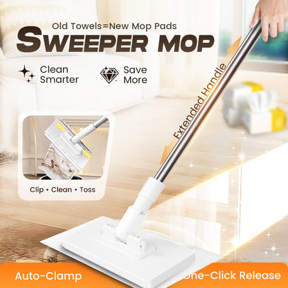 💥Last Day Sales 50% OFF🧹Disposable Dust Mop with 4 Reusable Cloths ✨Effortless cleaning! Perfect for holiday home prep🎄