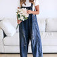💖LAST DAY SALE 47% OFF💖Women's Cute Casual Button Jumpsuit Ripped Denim Overalls