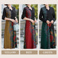 Long Printed Dress with V-Neck