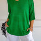 💖LAST DAY SALE 50% OFF🥰Solid Color Knitted V-neck Top
