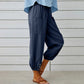 2025 New Women's Summer Cotton Linen Trousers Nine Minute Trousers