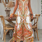 ⏳🔥2026 Hot Sale🎁Women’s Retro Print V-Neck Sleeveless Maxi Dress
