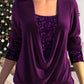 💜LAST DAY PROMOTION - 50% OFF💜Sequin Loose Smocked Fake Two-Piece Top