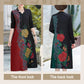 Long Printed Dress with V-Neck