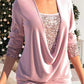 💜LAST DAY PROMOTION - 50% OFF💜Sequin Loose Smocked Fake Two-Piece Top