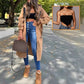 🔥Essential Outfits for Dates✨ Women's Hooded Long Sweatshirt🍂 and Strapless top