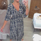 💖LAST DAY SALE 46% OFF💖Bohemian casual print V-neck waist wrap long dress