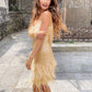 🔥Final Hours 49% OFF👗Women's Feather Fringe Sequin Spaghetti Strap Dress-Perfect for Holiday Parties & Galas✨🎉