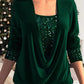 💜LAST DAY PROMOTION - 50% OFF💜Sequin Loose Smocked Fake Two-Piece Top