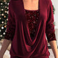 💜LAST DAY PROMOTION - 50% OFF💜Sequin Loose Smocked Fake Two-Piece Top