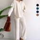 🌸limited-time 50% off🔥V-Neck Casual Slit Knitted Two-Piece Set