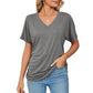 💕Hot Sale 50% OFF🌷V-Neck Solid Color Loose Ladies Tops