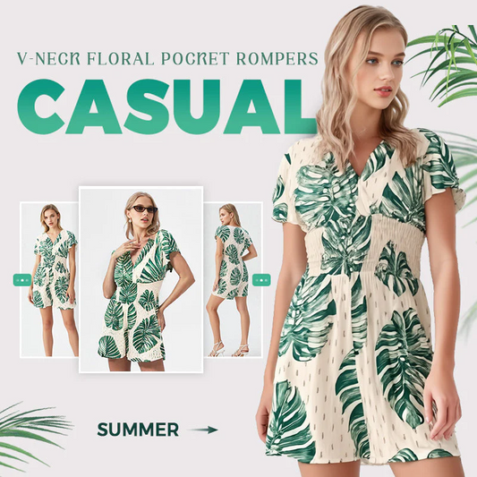 🌸Up to 40% off🔥Casual Floral Polka Dot Pocket Rompers