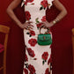 🎉Hot Sale 49% OFF🥳Cheongsam Style Rose Floral Print Tiered Flare Sleeve Stretch Maxi Dress