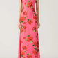 🎉Hot Sale 49% OFF🥳Cheongsam Style Rose Floral Print Tiered Flare Sleeve Stretch Maxi Dress