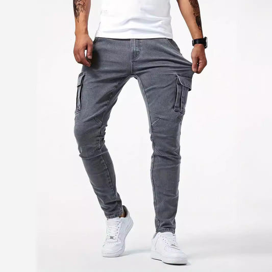 Cargo trousers in stretch denim