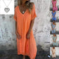 🔥LAST DAY SALE 49% OFF🔥Women's Loose V-neck cotton linen dress