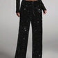 🎄🎁Christmas Sale 50% OFF🥰Women's Sequin Sparkle Wide Leg Pants with Elastic Waistband