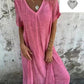 🔥LAST DAY SALE 49% OFF🔥Women's Loose V-neck cotton linen dress