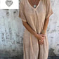 🔥LAST DAY SALE 49% OFF🔥Women's Loose V-neck cotton linen dress