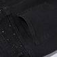 💥Christmas Sale 49% OFF👖 Rhinestone Embellished Slim-Fit Black Denim Jeans - Stretch Comfort with Sparkling Waistband for a Dazzling Look 💎🖤