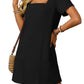 🎁Limited time 70% OFF⏳Women's Casual Square Neck Pocket Short Sleeve Dress with Pockets