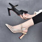 Women’s Rhinestone Hollow-out Breathable High-heeled Sandals