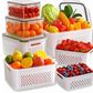 ⏰️SUMMER HOT SALE⌛️3PCS Fruit Storage Container Set for Fridge with Removable Colander