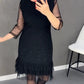 🔥Round neck dresses with plain rhinestones for women