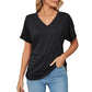 💕Hot Sale 50% OFF🌷V-Neck Solid Color Loose Ladies Tops