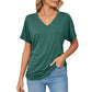 💕Hot Sale 50% OFF🌷V-Neck Solid Color Loose Ladies Tops
