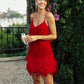 🔥Final Hours 49% OFF👗Women's Feather Fringe Sequin Spaghetti Strap Dress-Perfect for Holiday Parties & Galas✨🎉