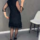 🔥Round neck dresses with plain rhinestones for women