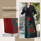 Long Printed Dress with V-Neck