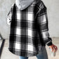 🍂Autumn Sales 49% OFF🔥Women's Plaid Button Down Fleece Lined Hooded Jackets Warm Coat