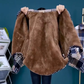 NICE GIFT*Stylish plaid velvet plush shirt jacket