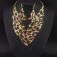 Gift Choice - Sparkling Beaded Silk Scarf Shaped Necklace Earrings Set