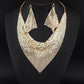 Gift Choice - Sparkling Beaded Silk Scarf Shaped Necklace Earrings Set