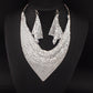 Gift Choice - Sparkling Beaded Silk Scarf Shaped Necklace Earrings Set