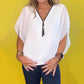 🔥Big price reduction🩷Women's Chiffon Zip-up Neck Casual Top