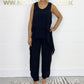 Super low discount Women's casual sleeveless top and trouser suit in large sizes