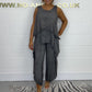 Super low discount Women's casual sleeveless top and trouser suit in large sizes