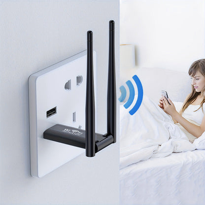 📶  USB WiFi Booster - Dual Antenna Technology for Enhanced Home/Office Network Coverage with Easy Setup 🏠🚀
