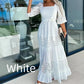 💖Limited Sale 💖Women’s Trendy Patchwork Tie Waist Square Neck Long Dress