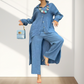 🔥Hot Sale 49% Off🔥Trendy Solid Color Two-Piece Outfit for Women with Long-Sleeve Shirt and Pants